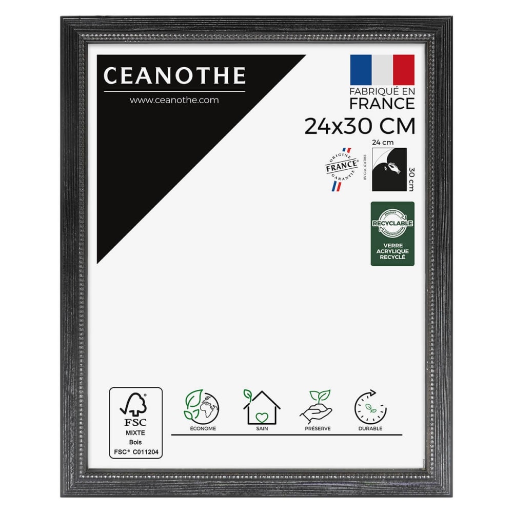 Cadre photo Perle noir 24x30 cm