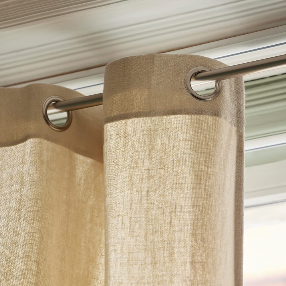 Tenda a occhielli 100% lino spesso sabbia 145x275 cm - Madura