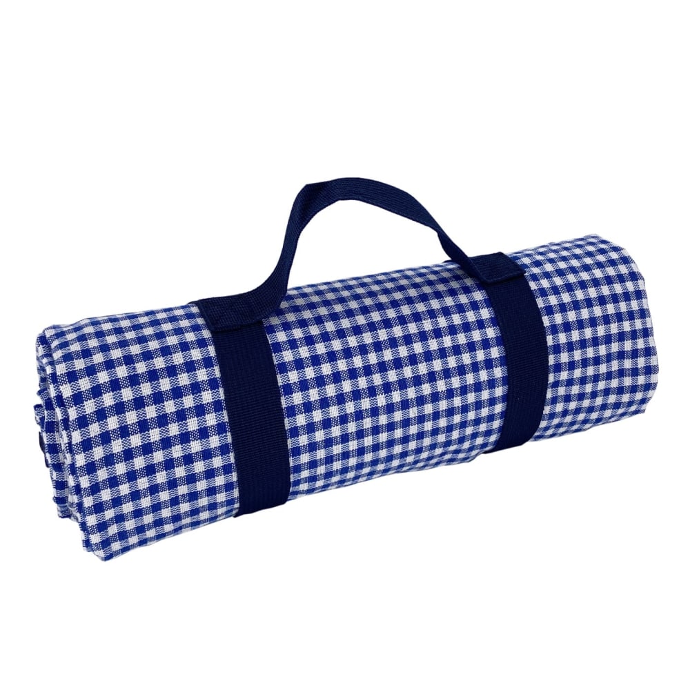 Nappe pique-nique, vichy bleu, à revers étanche 140 x 140 cm