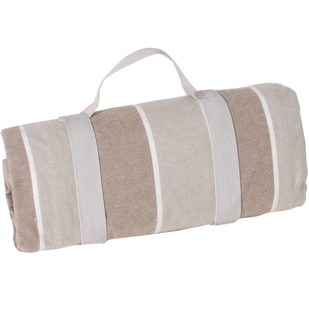 Nappe pique-nique à revers imperméable beige et gris 140 x 140 cm Nappe pique-nique à revers imperméable beige et gris 140 x 140 cm