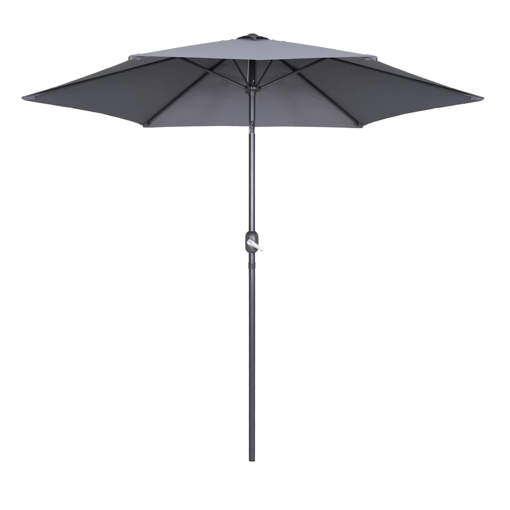 Parasol droit 3m inclinable à manivelle en aluminium gris anthracite