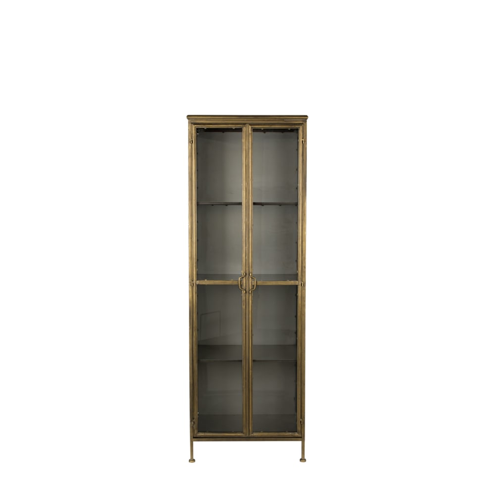 Vitrina de metal dorado
