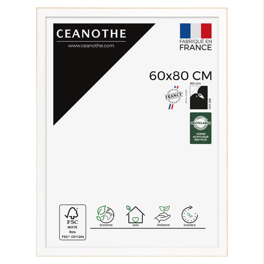 Cadre photo Newton brut 60x80 cm résine recyclée