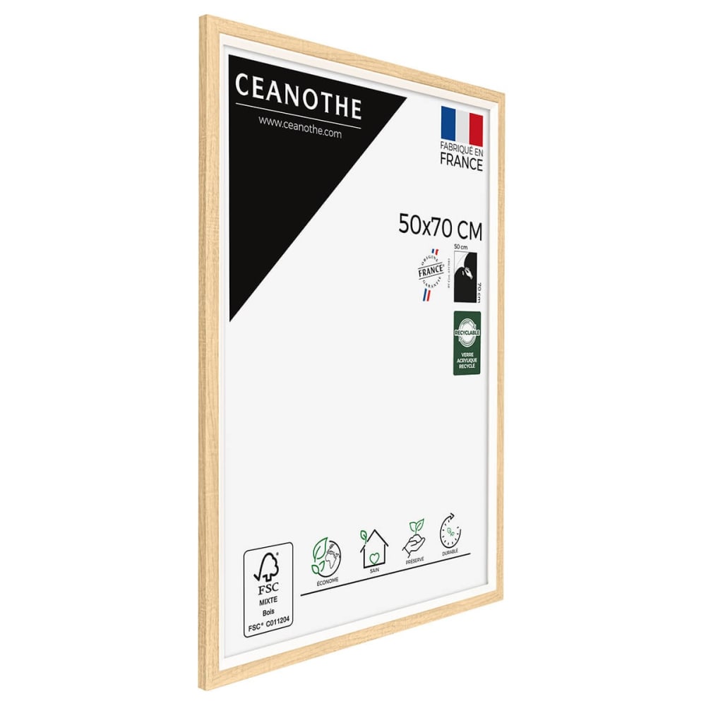 Cadre photo bois blanc 50x70 cm résine recyclée — vue 4