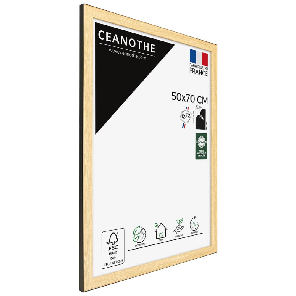 Cadre photo newton bois noir 50x70 cm résine recyclée — vue 4