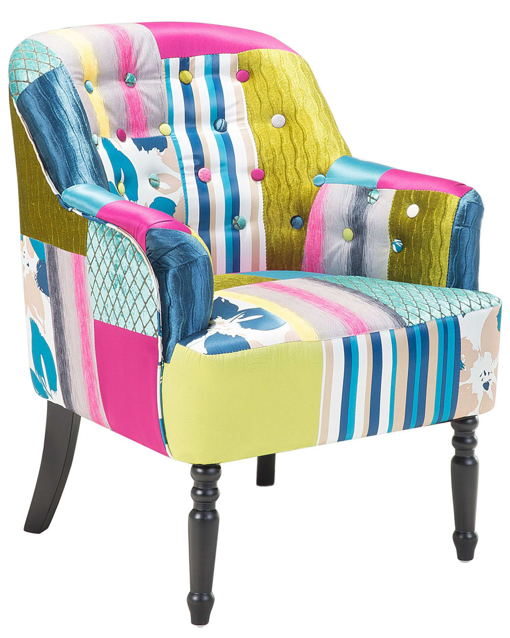 fauteuil en tissu multicolore