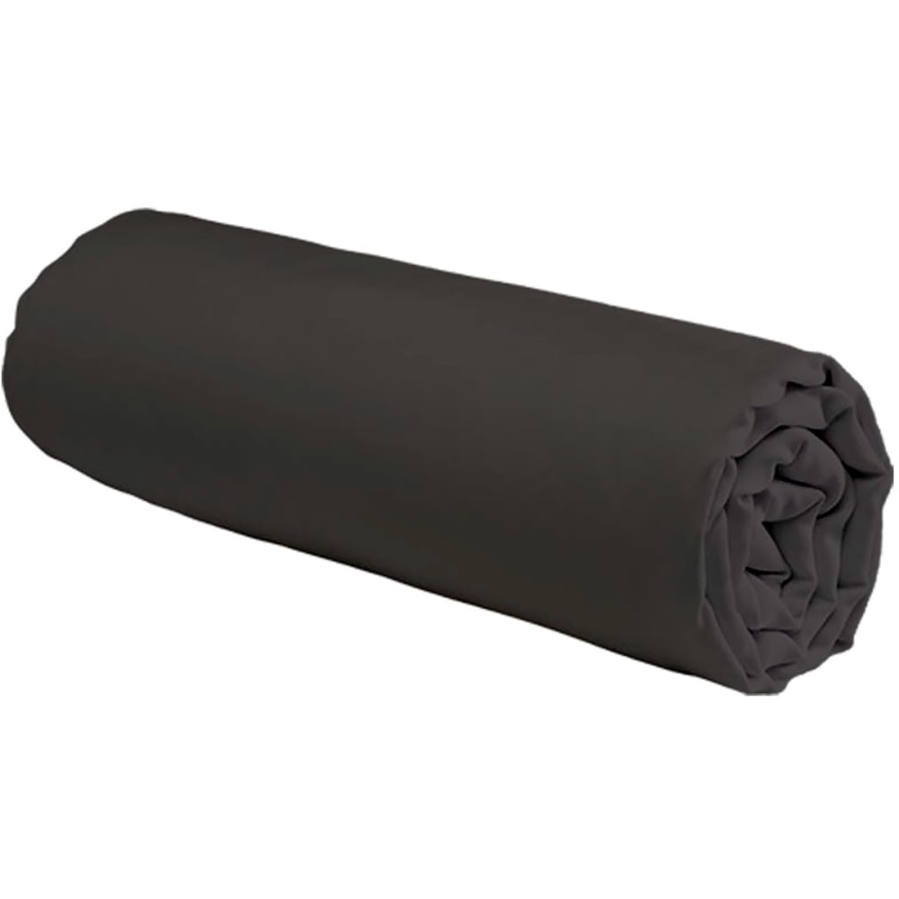 Drap housse coton uni bonnet 25cm anthracite 90x200cm - Maisons du Monde