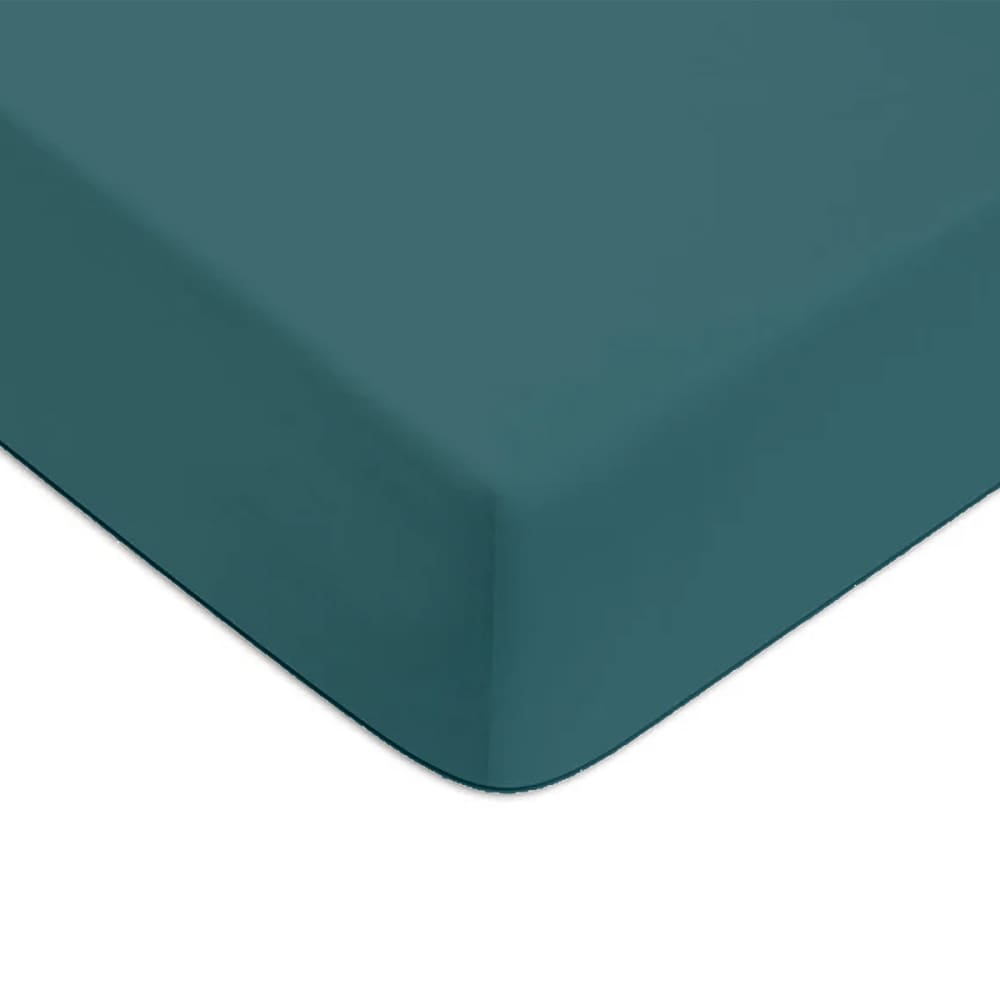 Drap housse coton  uni bonnet 25cm canard 140x200cm