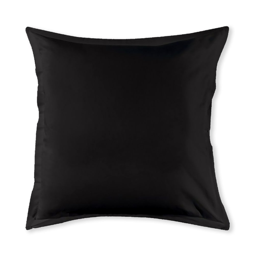 Taie d'oreiller coton  unie noir 64x64cm