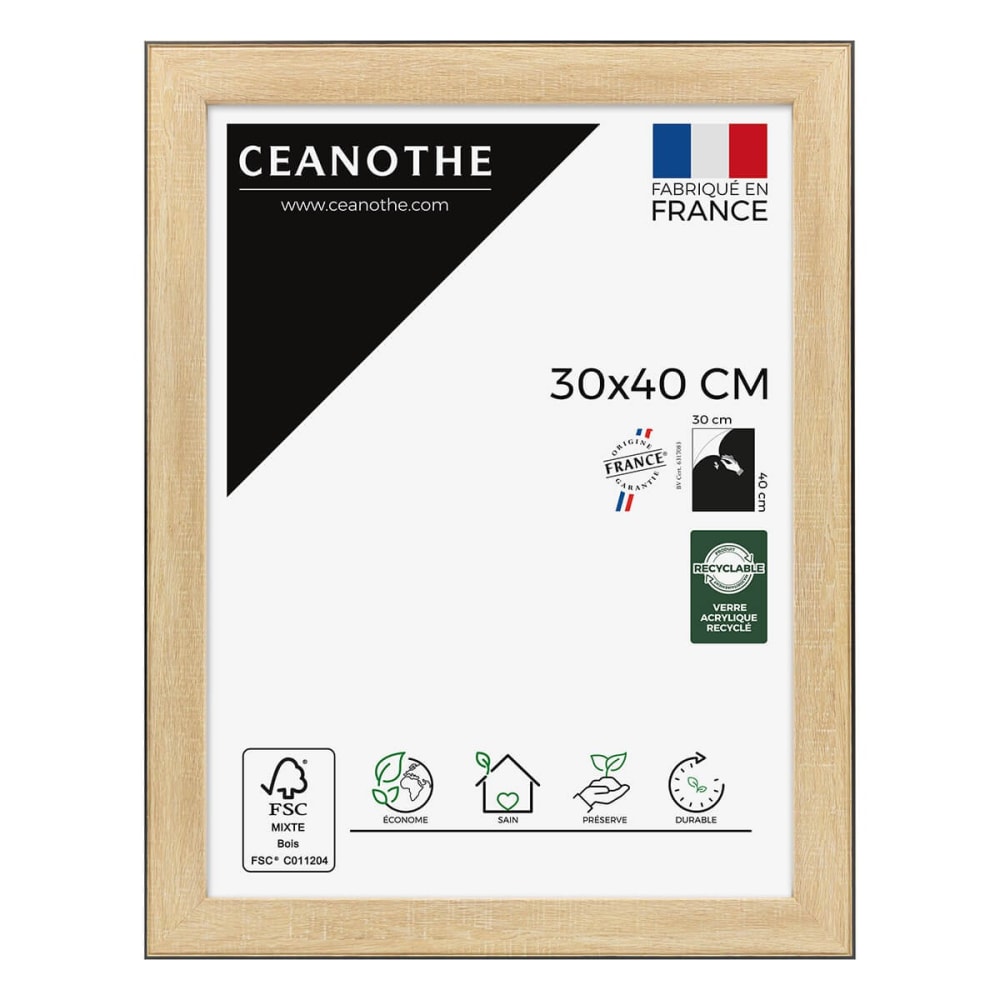 Cadre photo Newton bois noir 30x40 cm résine recyclée