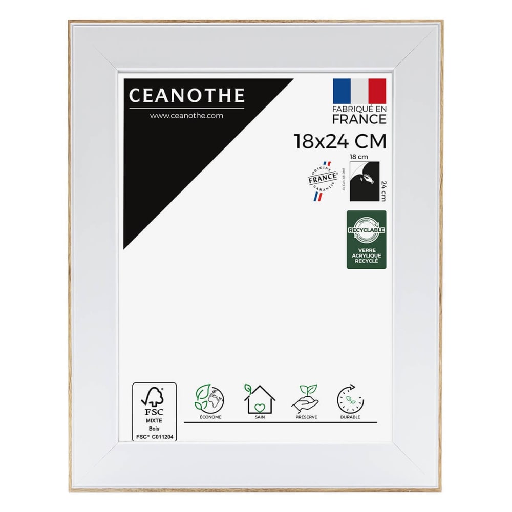 Cadre photo brut 18x24 cm résine recyclée
