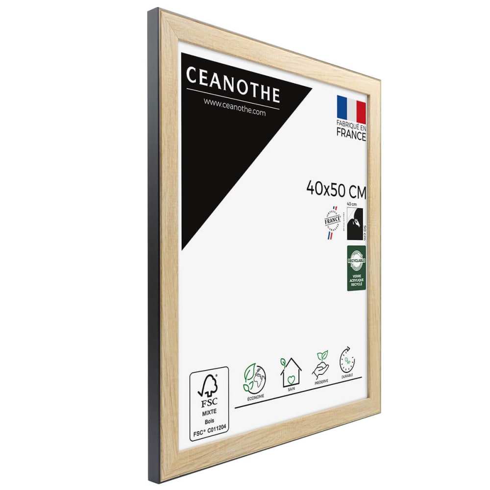 Cadre photo newton bois noir 40x50 cm résine recyclée — vue 4