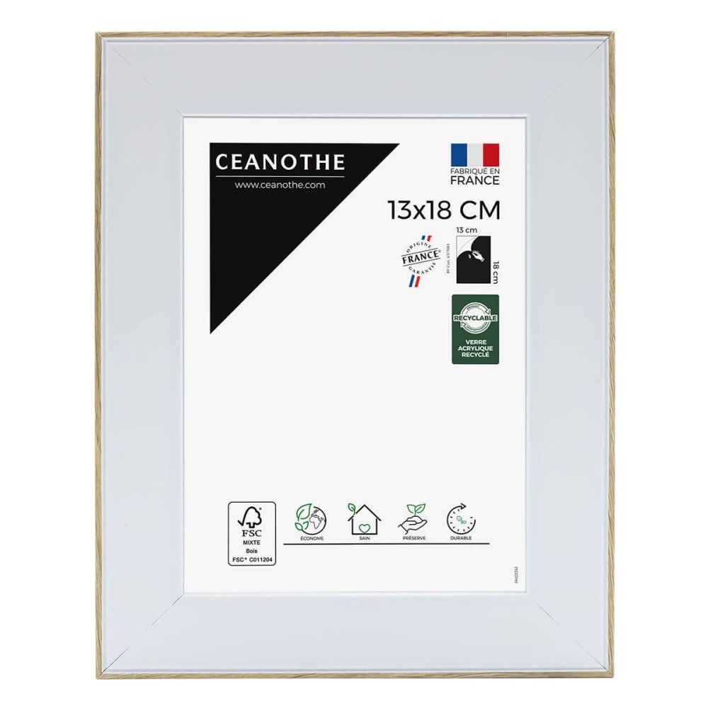 Cadre photo brut 13x18 cm résine recyclée