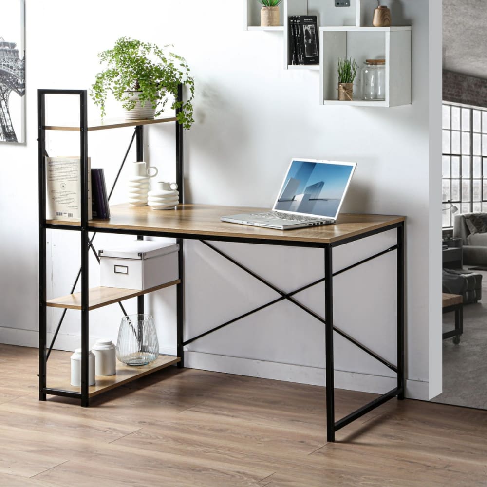 Escritorio 120 cm con 4 baldas estilo industrial - - Maisons du Monde
