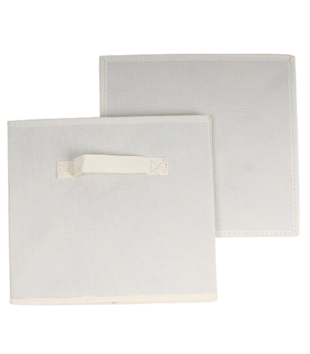 Cube de rangement intissé 28x28cm - Lot de 2 - Écru - Maisons du Monde