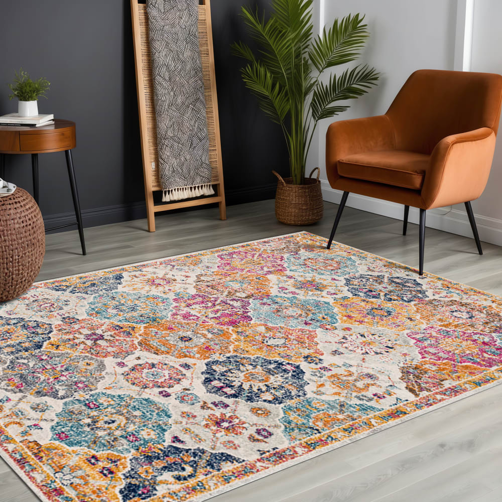 Livabliss Vintage Orientalischer Teppich Mehrfarbig/Orange 120x170 style vintage orange Öko-Tex Zertifikat Pvc - Polyvinlychlorid