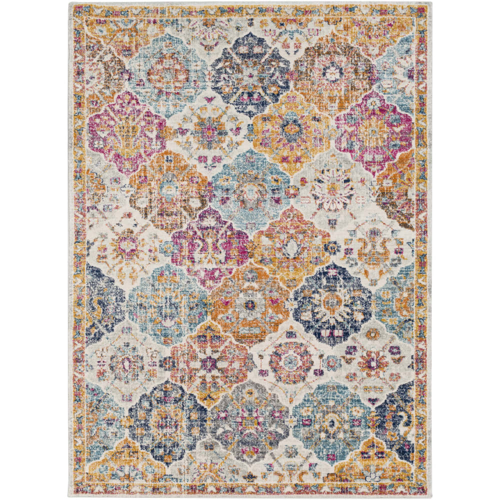 Tapis vintage oriental multicolore/orange 120x170