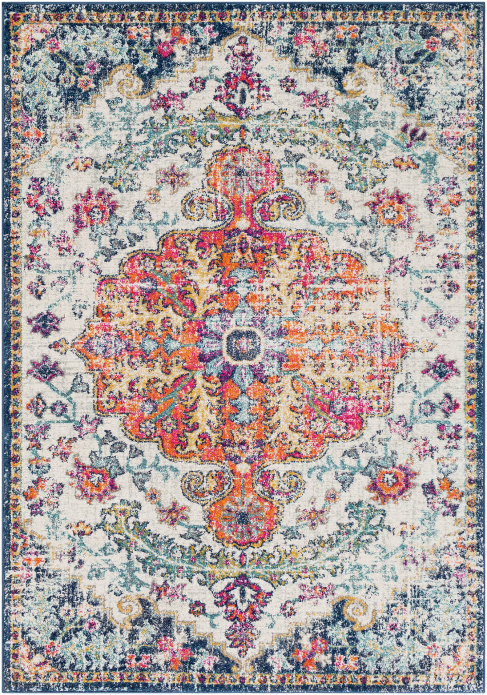 Tapis vintage oriental multicolore/orange 120x170