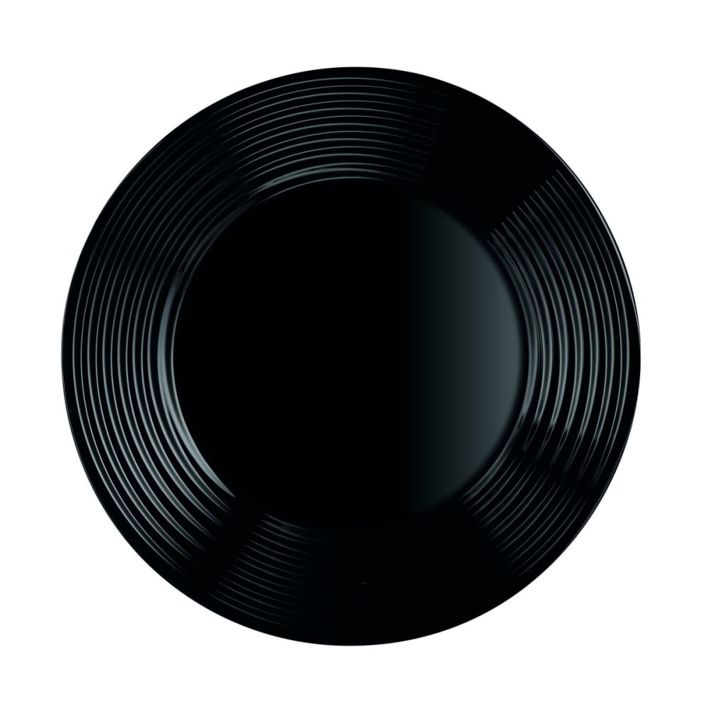 Assiette plate noire en verre trempé extra résistant D25cm - Maisons du Monde