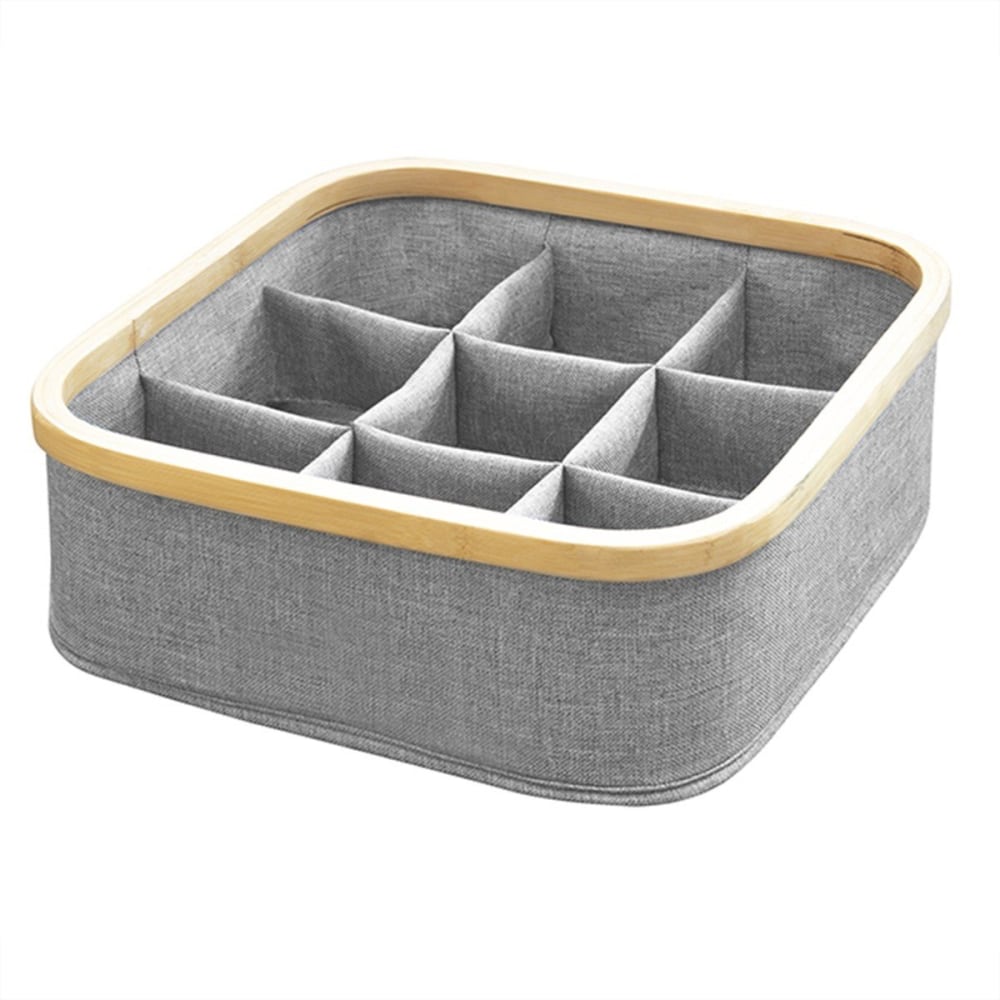 Cesta marco bambú 9 compartimentos - color gris