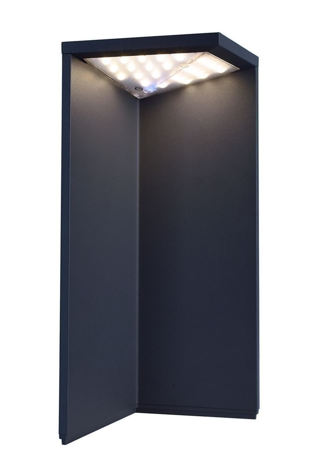 Borne lumineuse en aluminium gris foncé H34cm