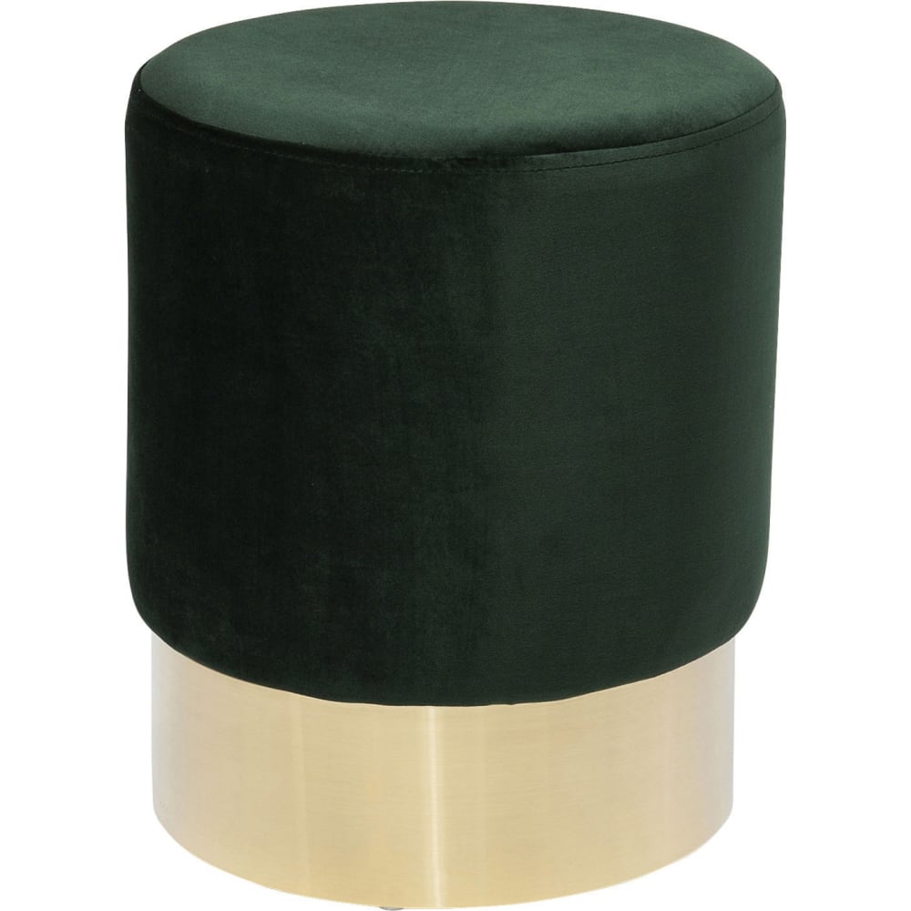 Kare Design Tabouret en velours vert et acier doré style classique chic Vert Velours - 35x42x35cm