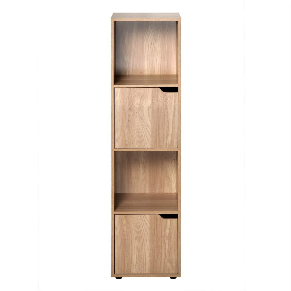 Mueble 3 estantes acabado madera 2 puertas