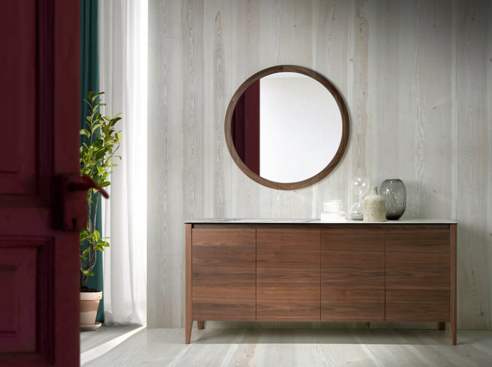 Sideboard aus Nussbaum mit Keramikmarmorplatte - Maisons Du Monde