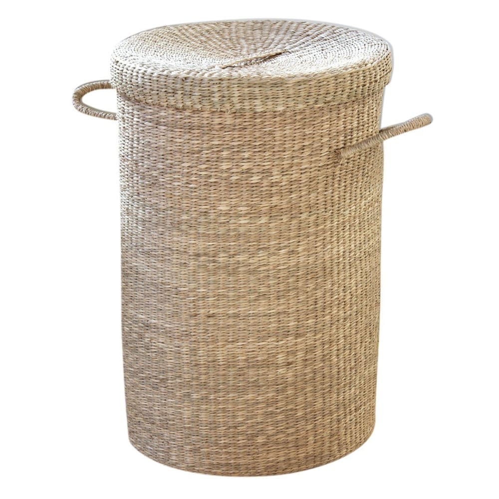 Cesta para ropa de junco de mar natural