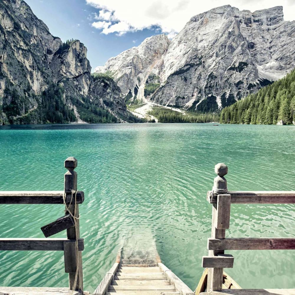 Tableau sur toile escalier du lac 30x30cm