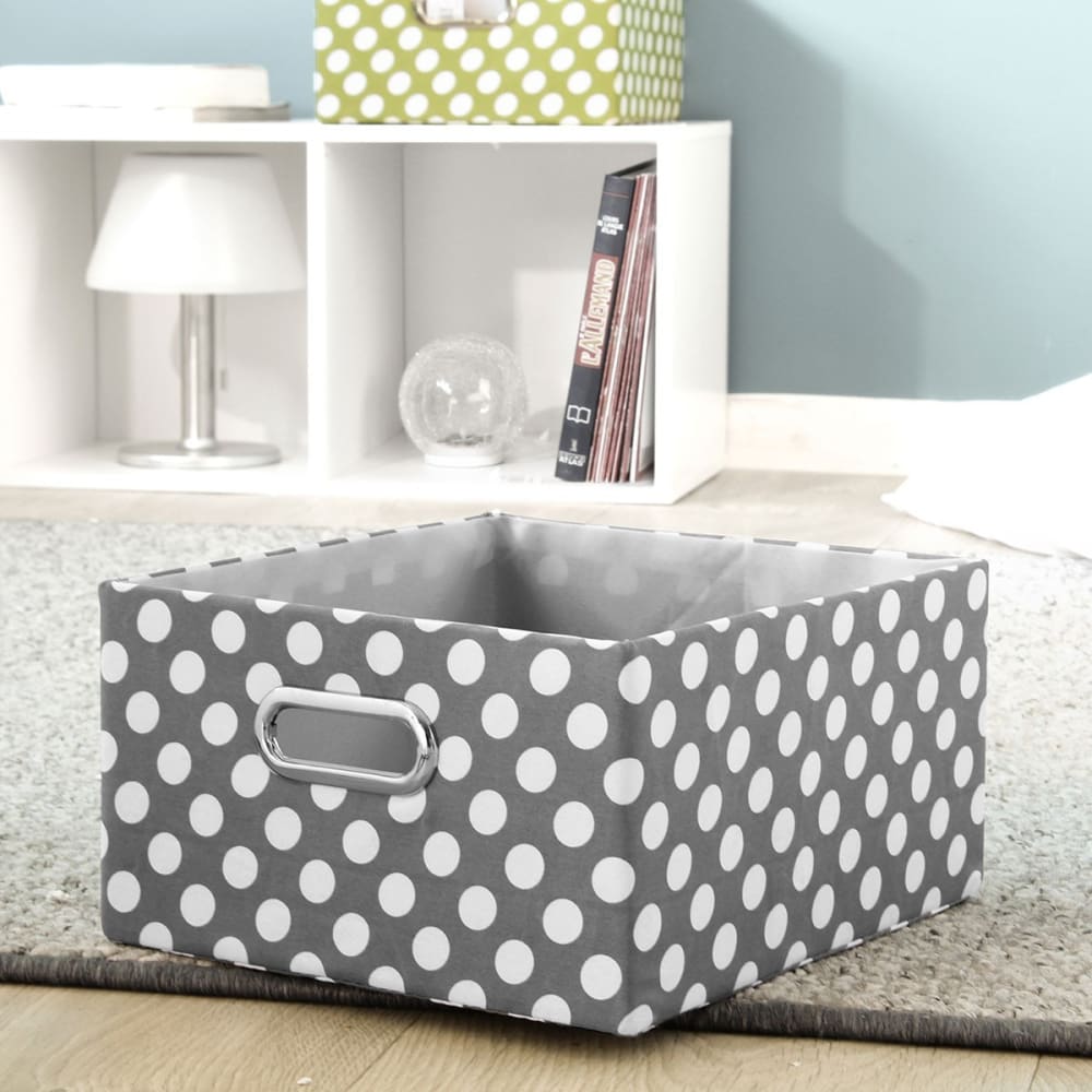 Caja de tela gris lunares blancos - Maisons du Monde