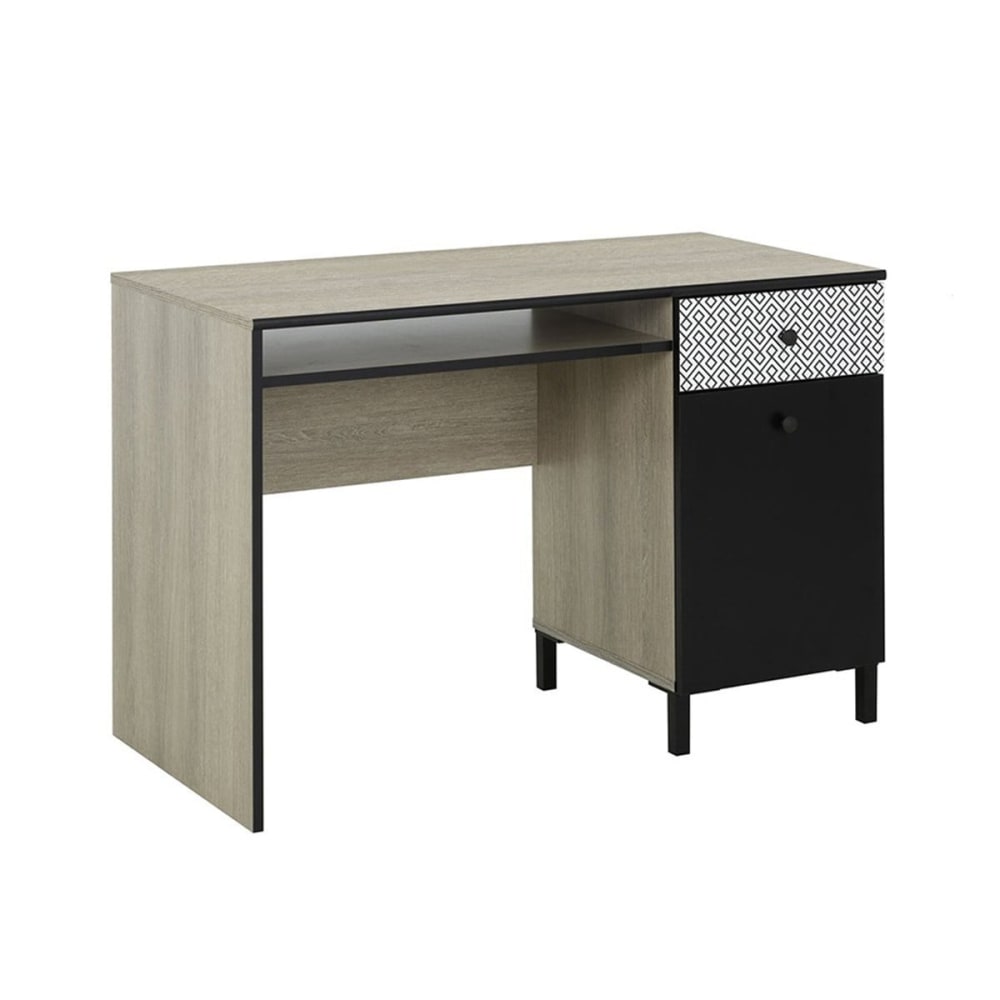 Bureau avec 1 porte et 1 tiroir - bois clair