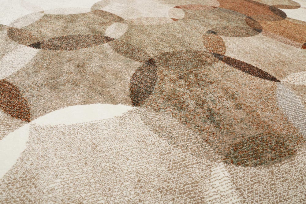 Tapis contemporain motifs cercles bruns 120x170 — vue 4