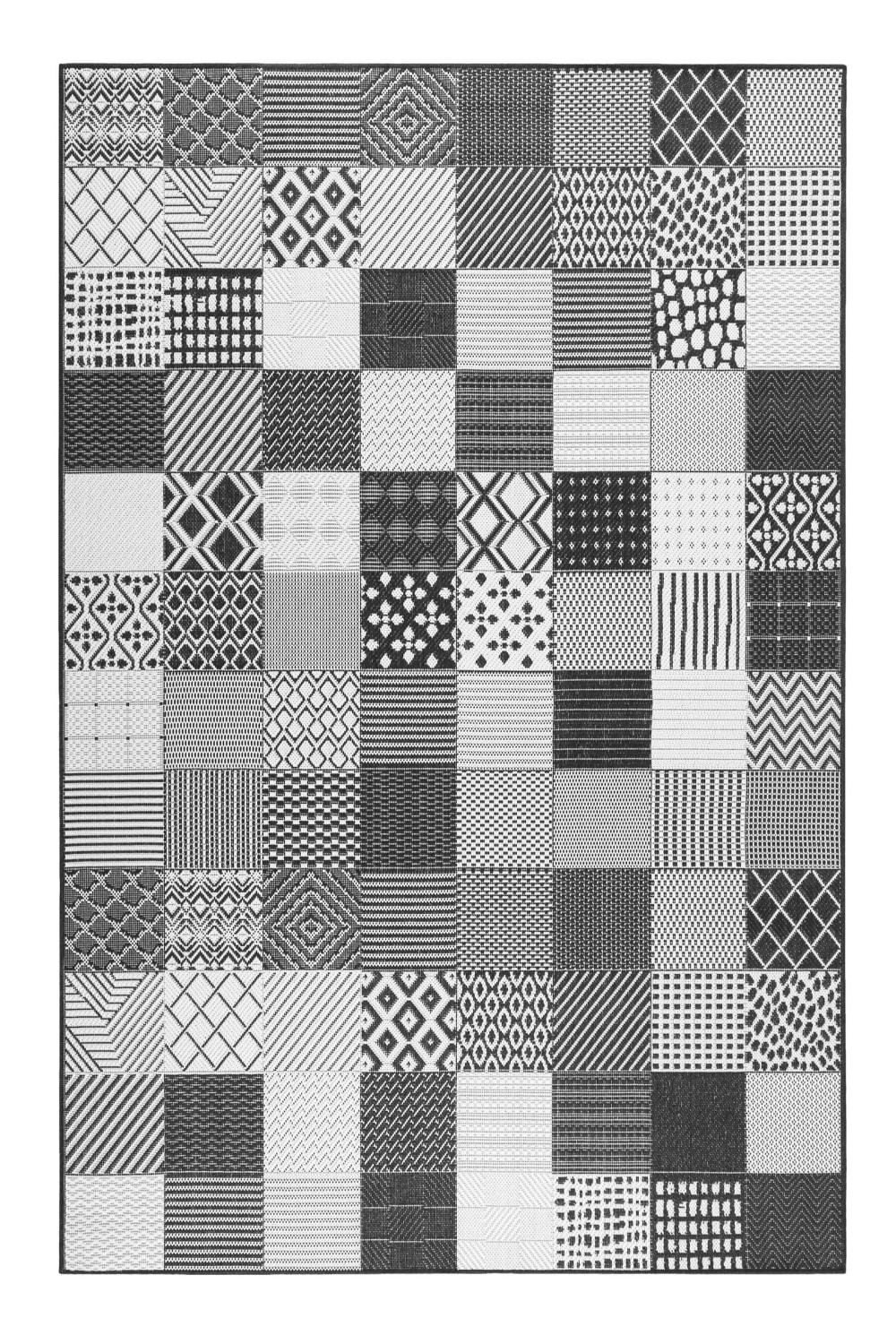 Tapis exterieur tissé plat motif vintage 133x200