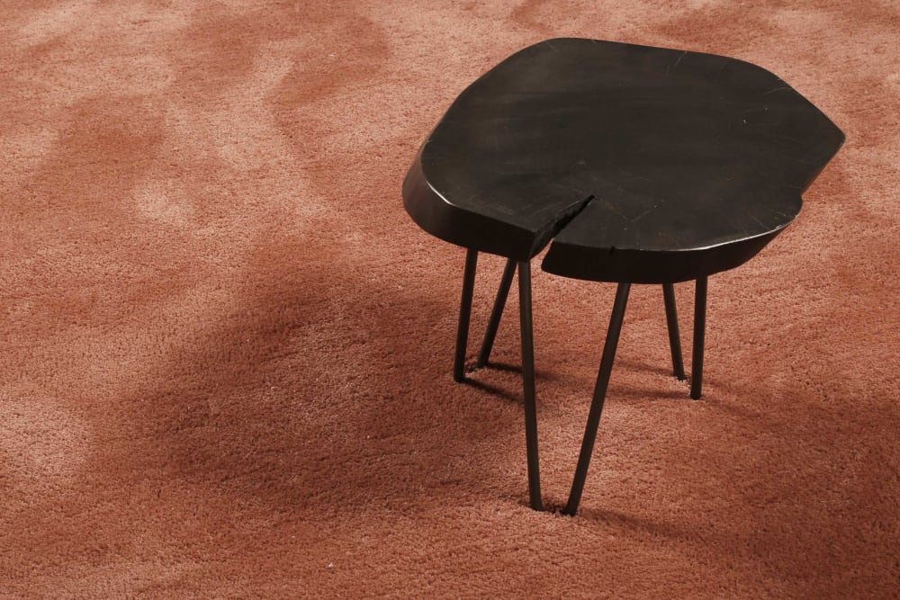 Tapis poils longs tufté saumon cognac 120x170 — vue 3