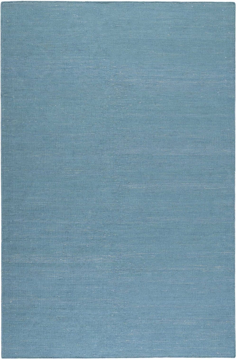 Alfombra tejida a mano, kilim en algodón azul 200x290