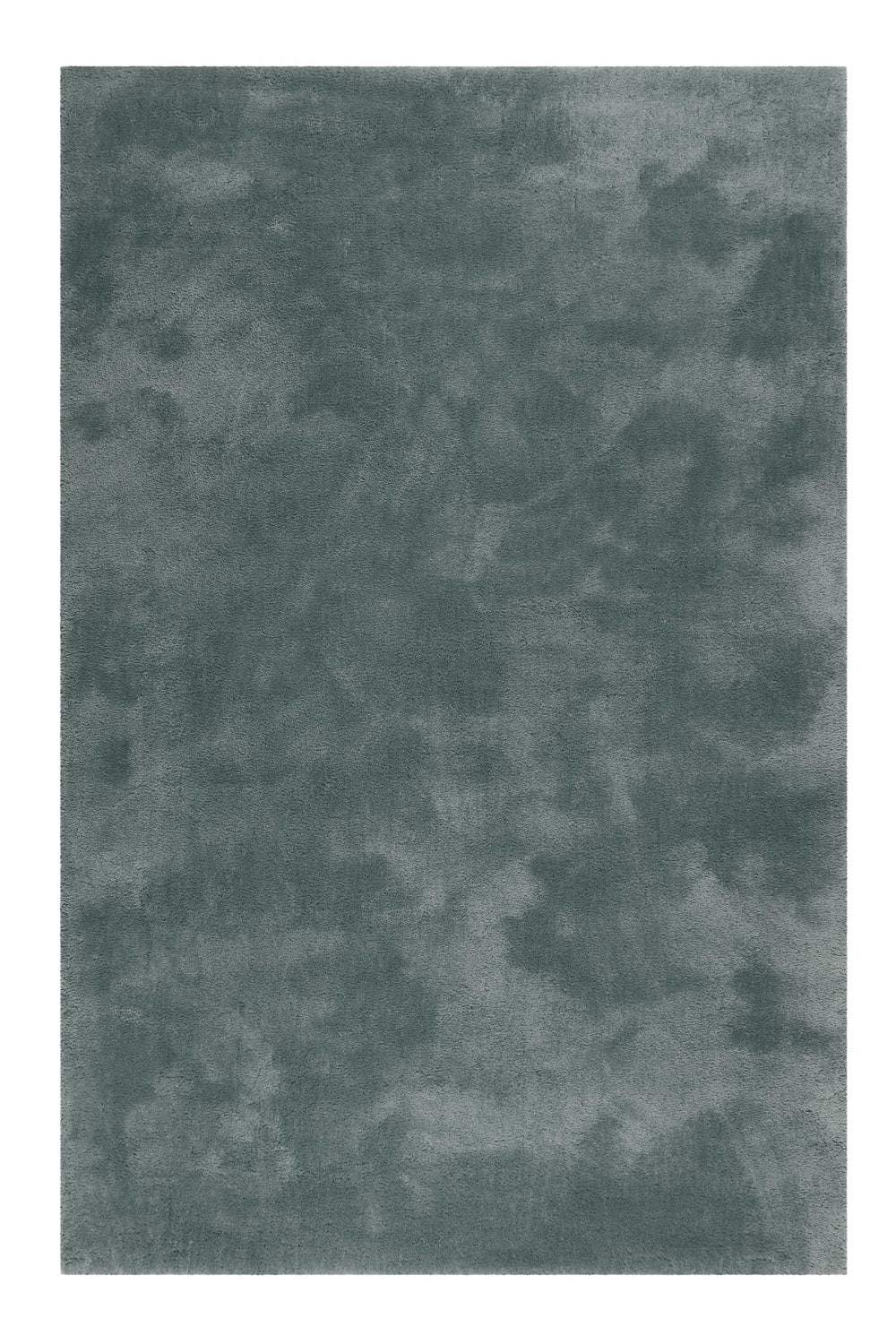 Alfombra de pelo largo y suave en microfibra verde grisáceo 160x230