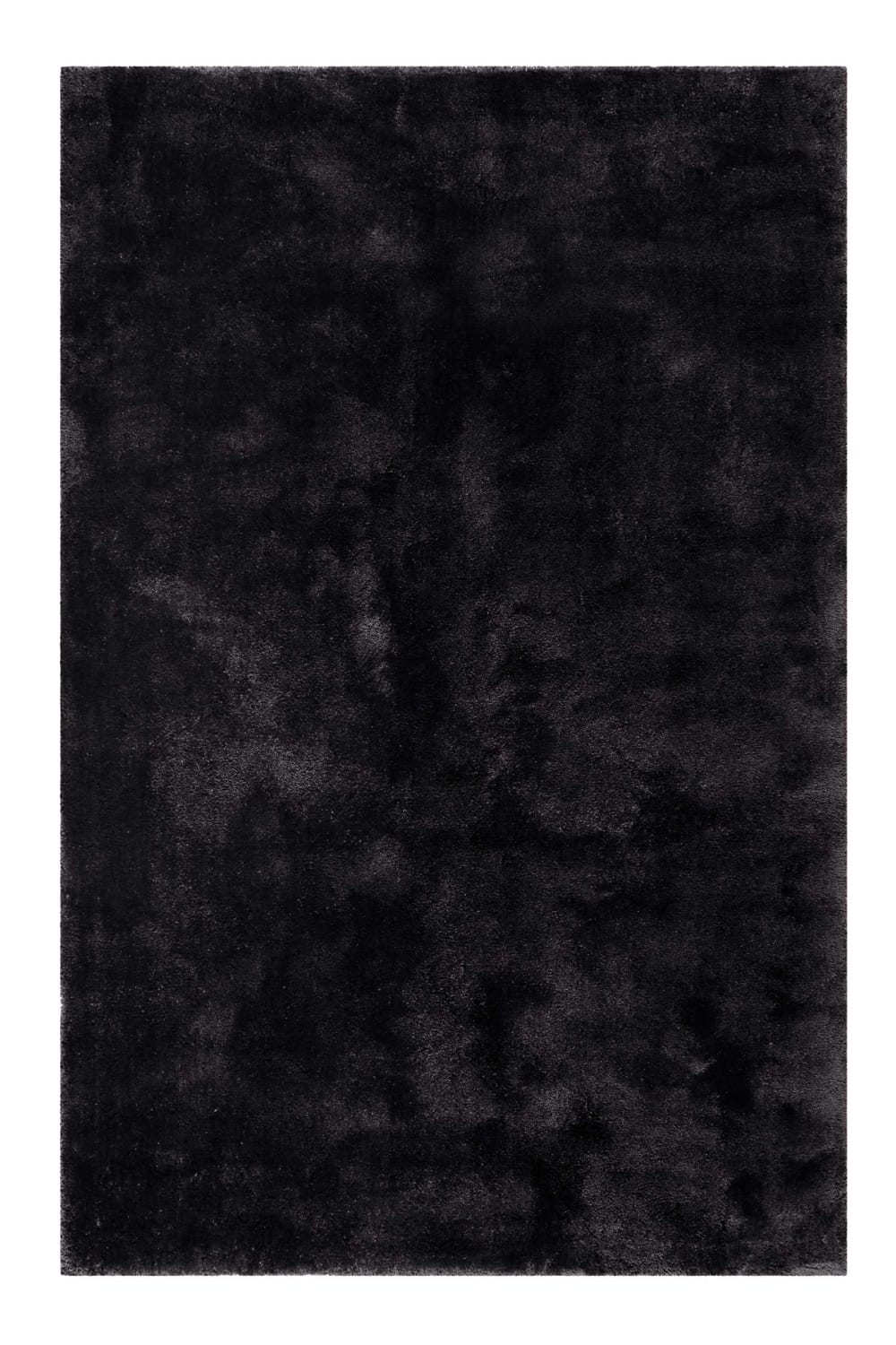 Alfombra de pelo largo y suave en microfibra color negro 130x190