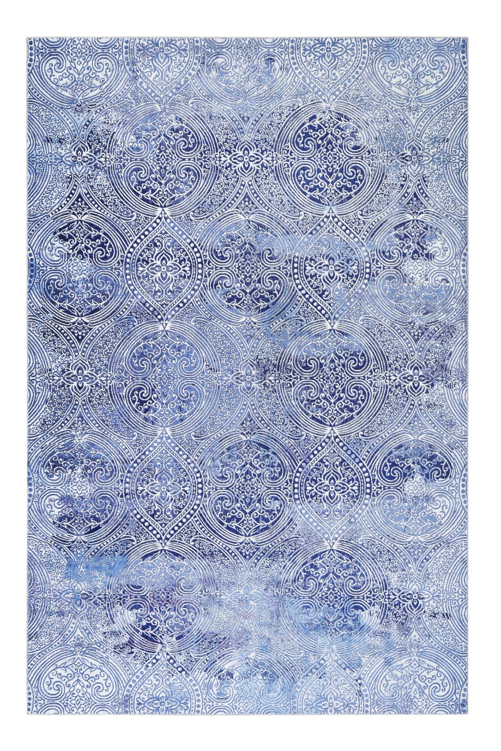 Wecon Home Vintage Teppich blau, Orient Muster, Wohn-, Schlafzimmer, Büro 120x170 style vintage - Pes - Polyester
