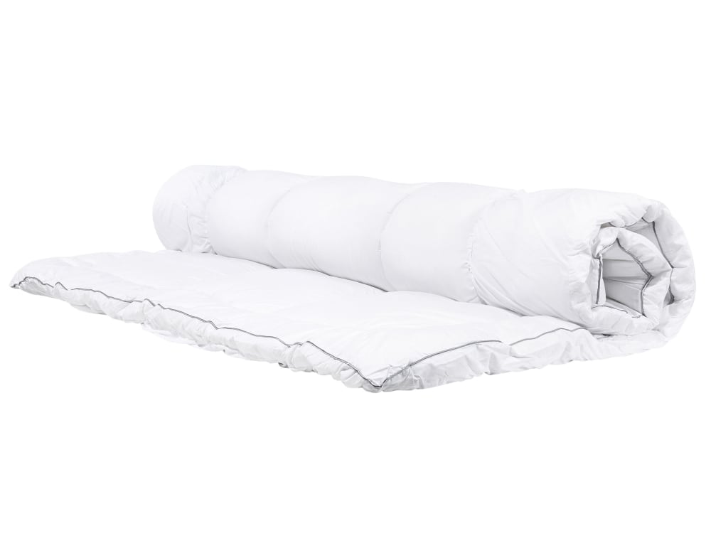 Beliani Topper aus Japara Baumwolle 200 x 140 cm, weiß - Stoff