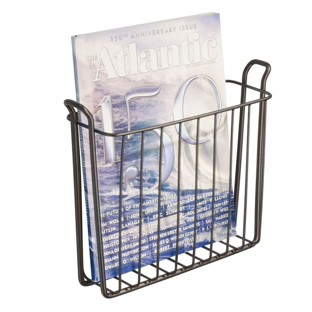 IDesign Porte magazine mural chrome Orange Métal