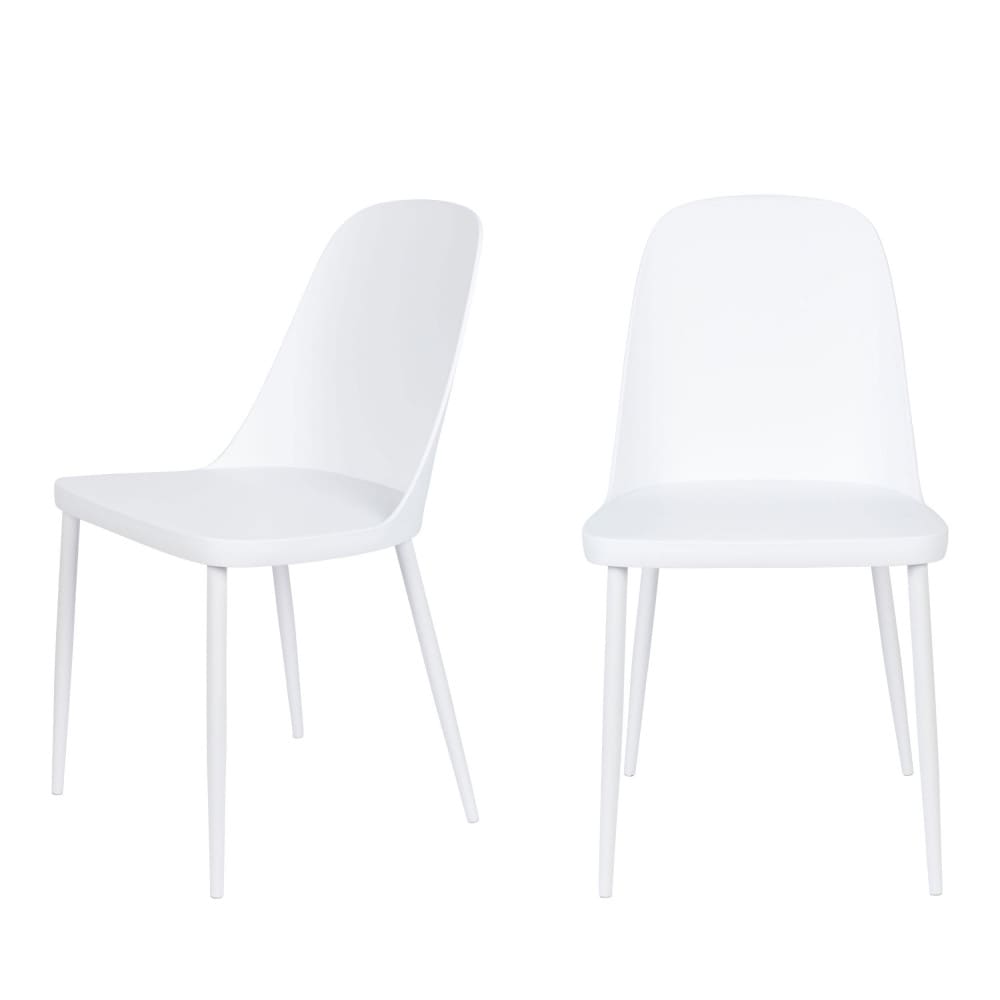 Lot de 2 chaises en résine - blanc