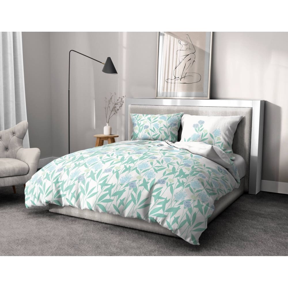 TEMPETE FLORALE Parure de couette 100% coton - Vert - 220x240 cm