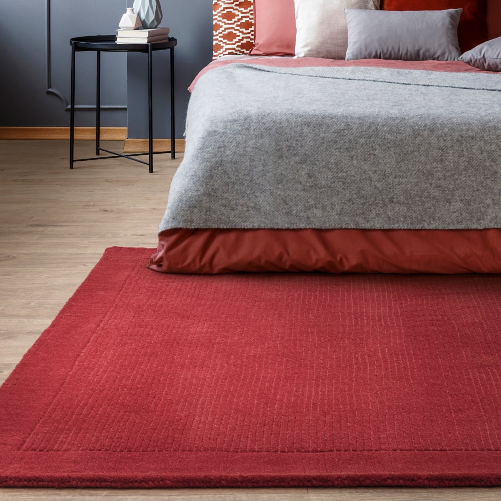 Novatrend Unifarbener handgetufteter Wollteppich 200x290 cm style classic chic Violett Wolle