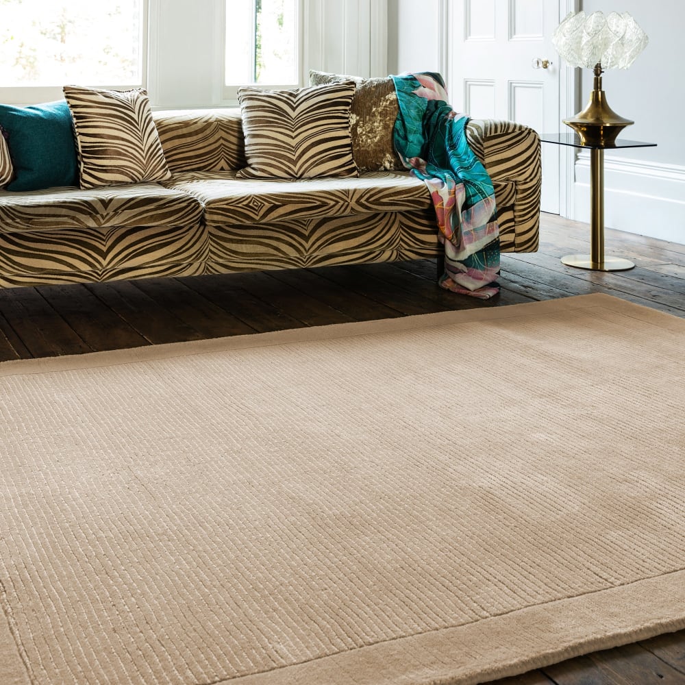 Novatrend Unifarbener handgetufteter Wollteppich 160x230 cm style classic chic Beige Wolle