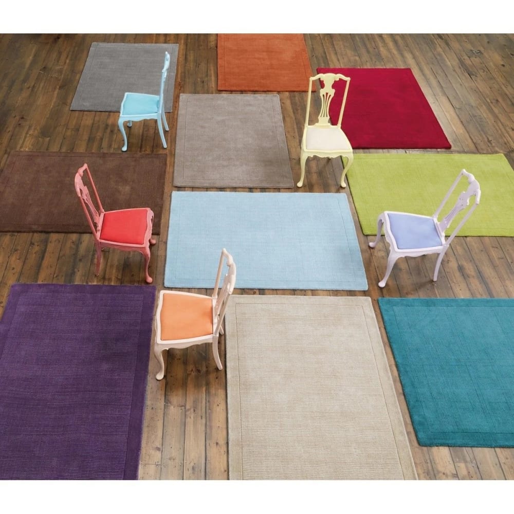 Tapis tufté main en laine bleu lagon 60x120 cm — vue 4