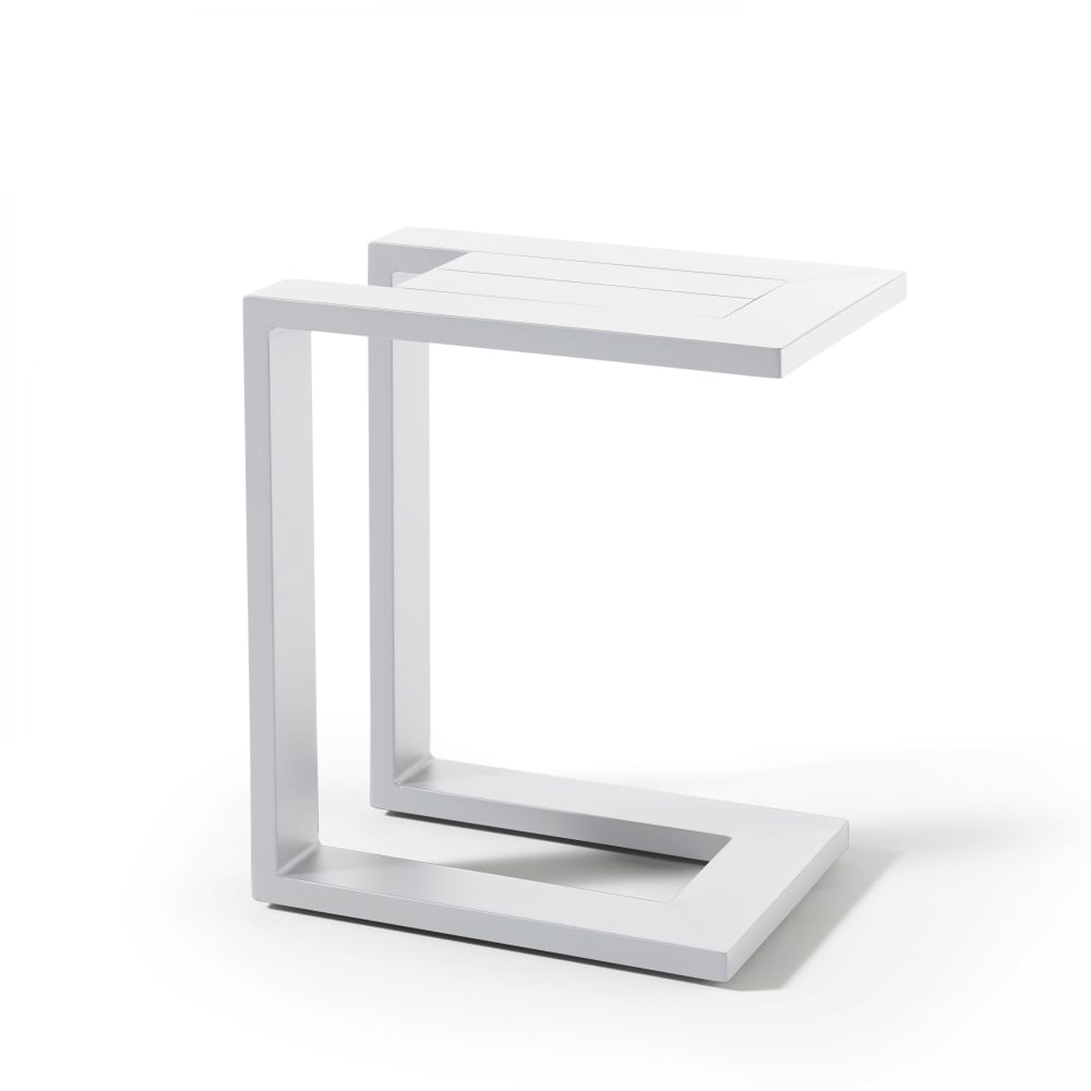 Tablette pour bain de soleil en aluminium blanc