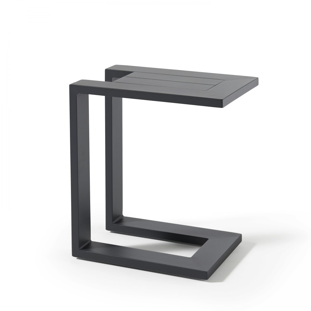 Tablette pour bain de soleil en aluminium gris