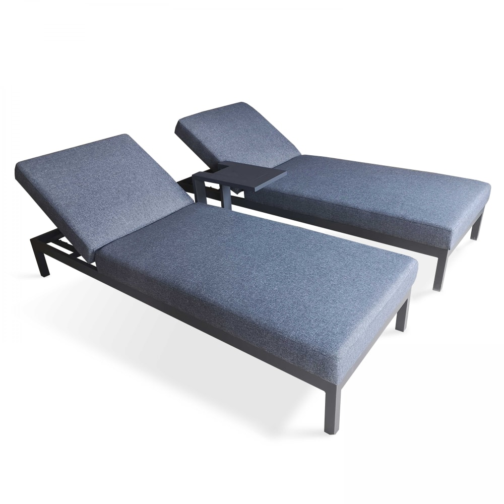 Tablette pour bain de soleil en aluminium gris - Maisons du Monde
