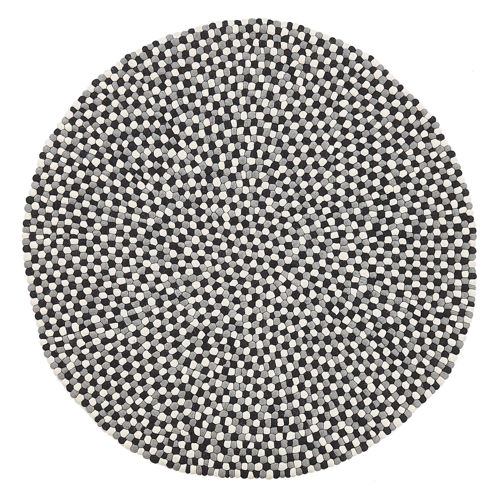 Tapis en tissu noir 140x140cm — vue 4